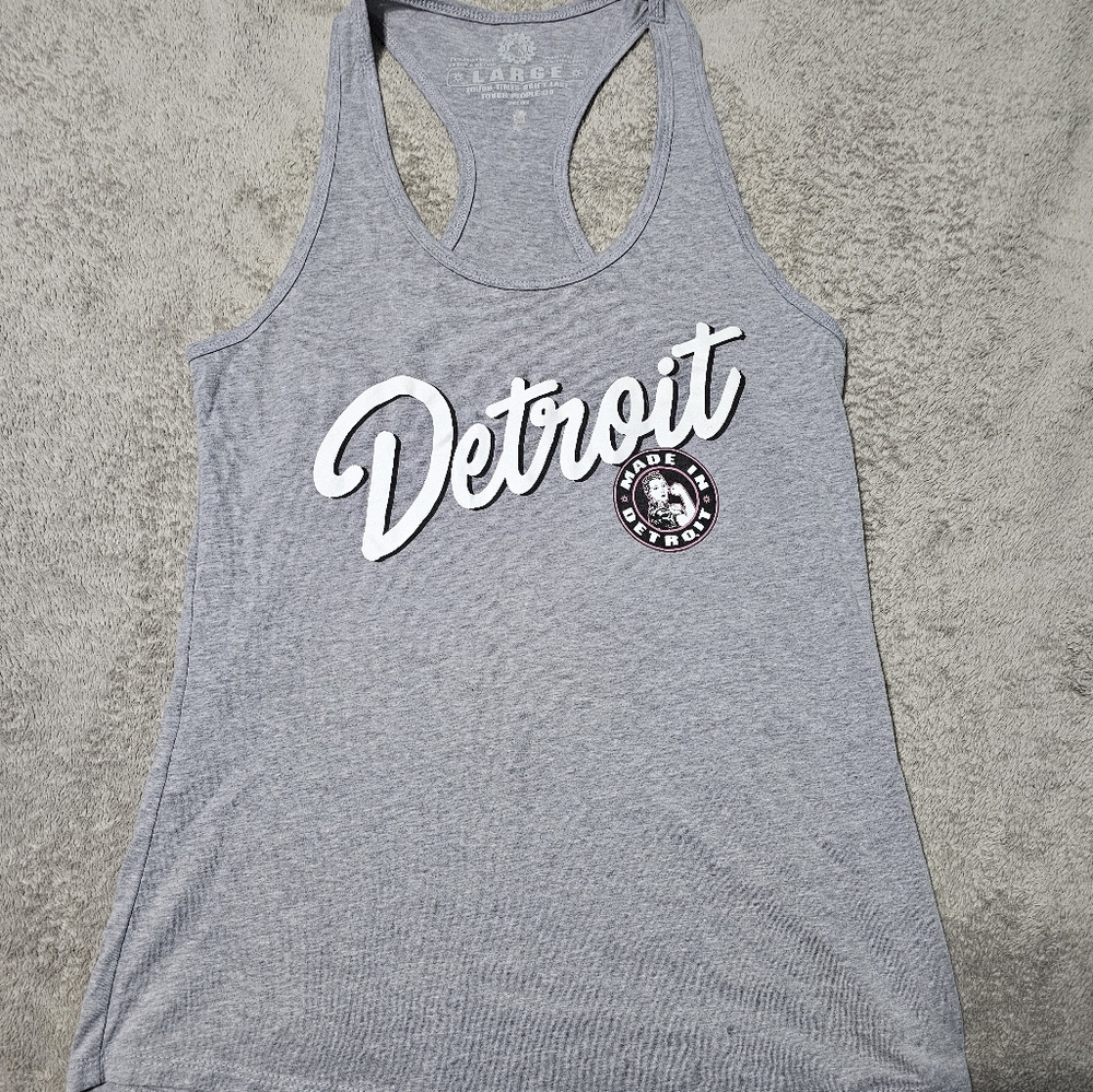 Made In Detroit Women's Gray Tank LIMITED EDITION Rosie The Riveter
